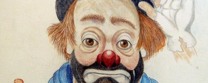 A drawing of Red Skelton in his clown costume